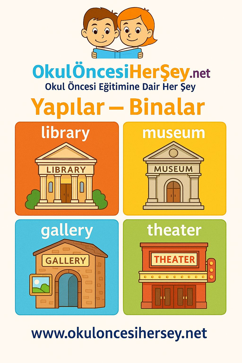 İngilizce Yapılar-Binalar Flashkart