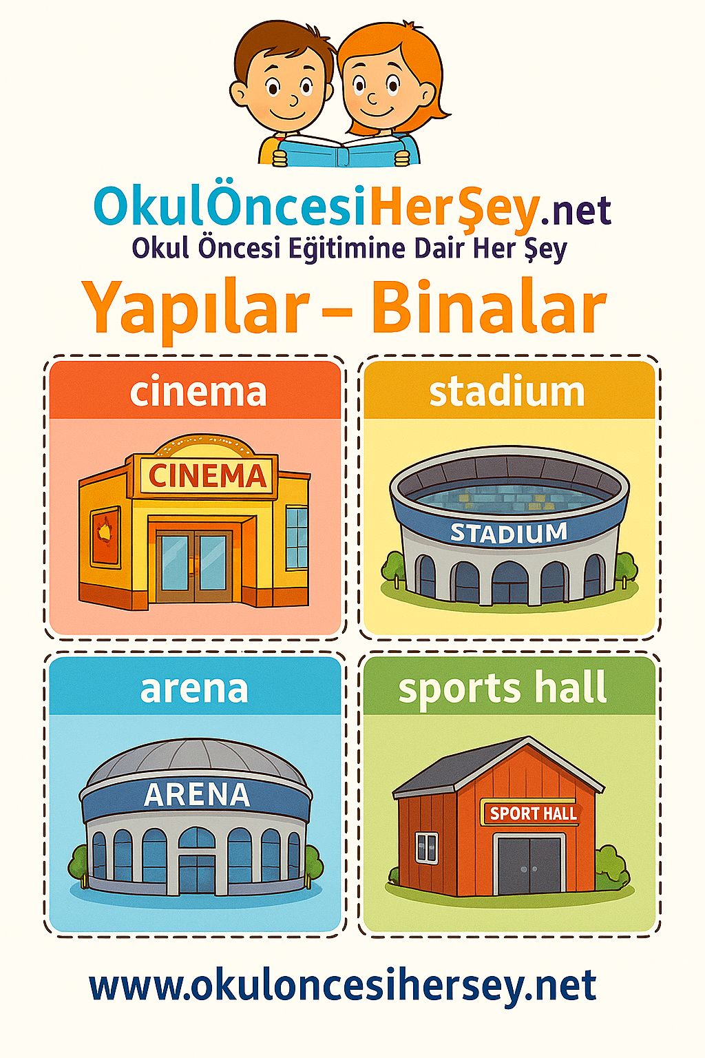 İngilizce Yapılar-Binalar Flashkart