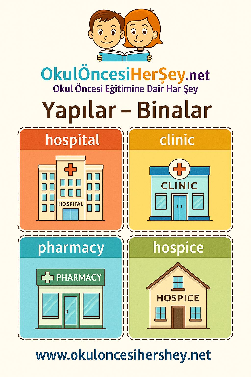 İngilizce Yapılar-Binalar Flashkart