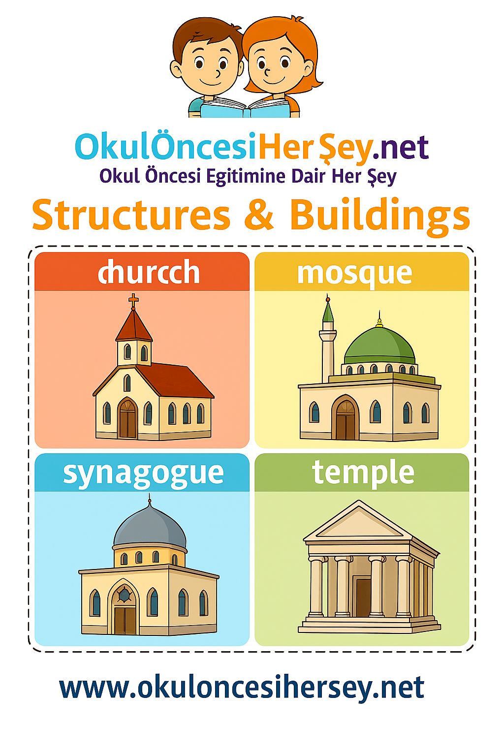 İngilizce Yapılar-Binalar Flashkart