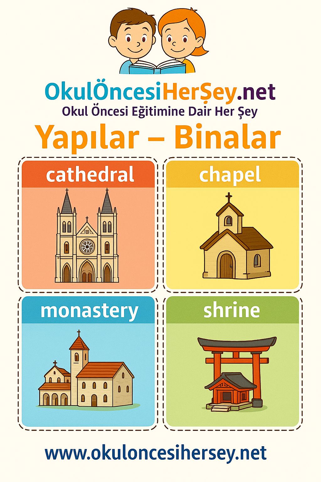 İngilizce Yapılar-Binalar Flashkart