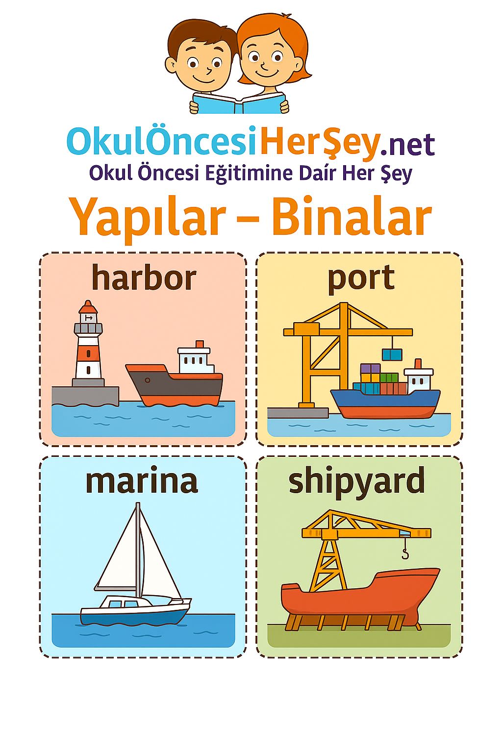 İngilizce Yapılar-Binalar Flashkart