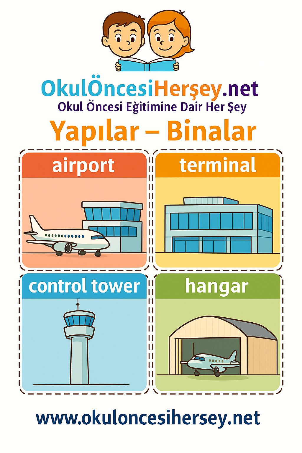 İngilizce Yapılar-Binalar Flashkart