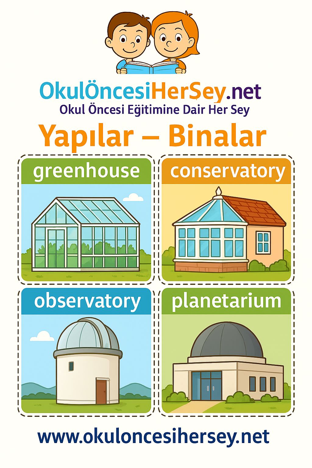 İngilizce Yapılar-Binalar Flashkart