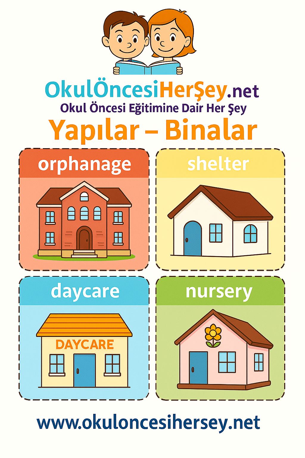 İngilizce Yapılar-Binalar Flashkart