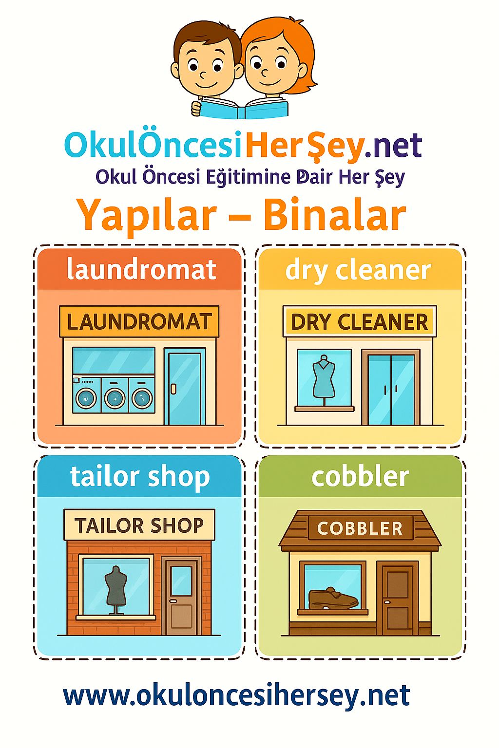 İngilizce Yapılar-Binalar Flashkart