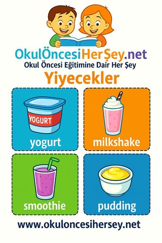 Çocuklar İçin  İngilizce Yiyecek-İçecek Flashkart  