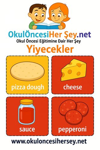 Çocuklar İçin  İngilizce Yiyecek-İçecek Flashkart  