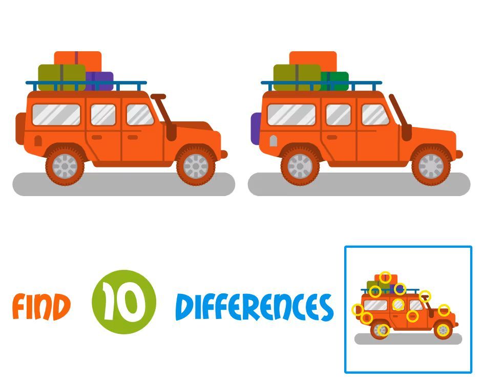 İki Resim Arasındaki 10 Farkı Bul